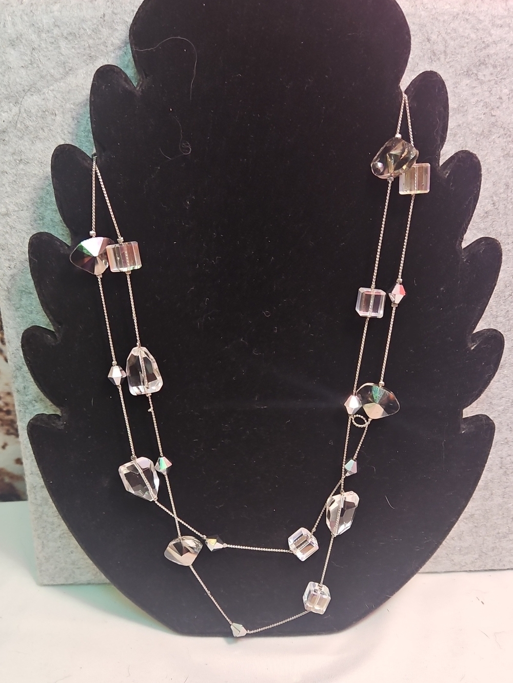 Crystal Bead 40" Necklace - Clear